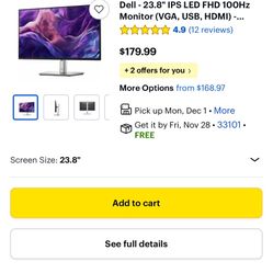 Dell - 24" IPS LED FHD 100Hz Monitor