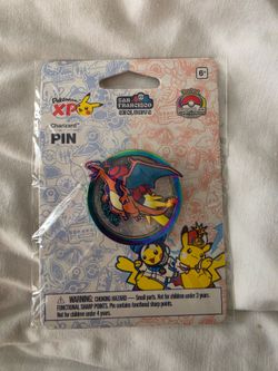 2026 Pokemon Worlds XP Charizard Rocket Booster XL Glitter Pin
