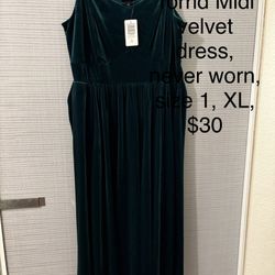 Torrid Midi Velvet Dress