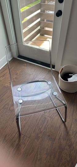 Set of 4 IKEA TOBIAS Chair, Clear/Chrome-plated