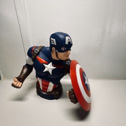 Monogram Captain America PVC Bust Bank Super Hero Coin Collector Marvel Decor