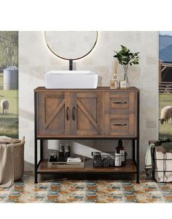 Rustic Farmhouse Bathroom Vanity Cabinet