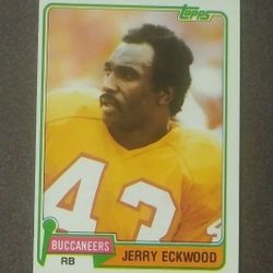 1981 Topps Jerry Eckwood Tampa Bay Buccaneers #147 Running Back Football Card Vintage Collectible Sports NFL Trading