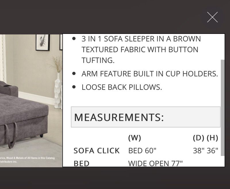 3 in 1 sofa sleeper brand new in box details on 3rd pic