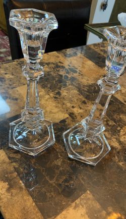 Czechoslovakia crystal candlesticks 8 inches