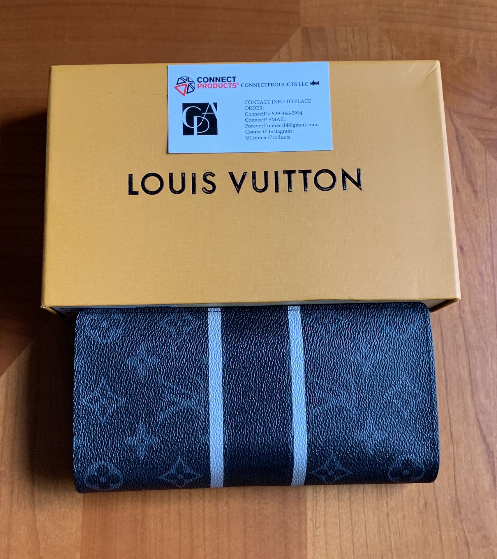 Authentic New Louis Vuitton Brazza Monogram Eclipse Wallet (now available for pickup in NY & SHIPMENT worldwide)