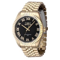 Invicta Men's Watch Specialty Black Dial Yellow Gold Steel Bracelet Quartz 47405