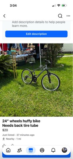Huffy 24" Mountain Bike – Needs Tube