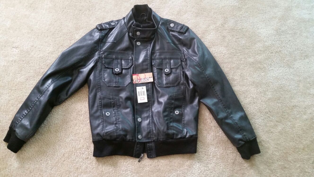 Guess leather jacket with tags. Men's M.
