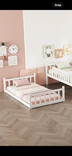 Free White Floor Twin Bed Frame Only