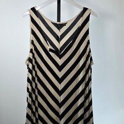 Sleeveless Summer Drape V Neck Stripe Top Plus Size 3X
