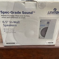 NEW IN BOX - Leviton 6.5” Two-Way In-Wall Speakers