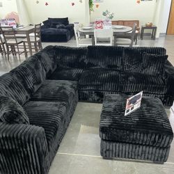 New Black Sectional 