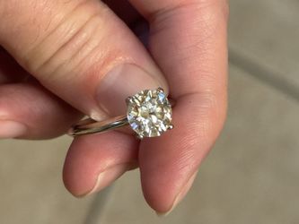 EAMTI—Real 925 Sterling Silver—3 carat (equivalent) Fashion ring, classic solitaire engagement-style ring
