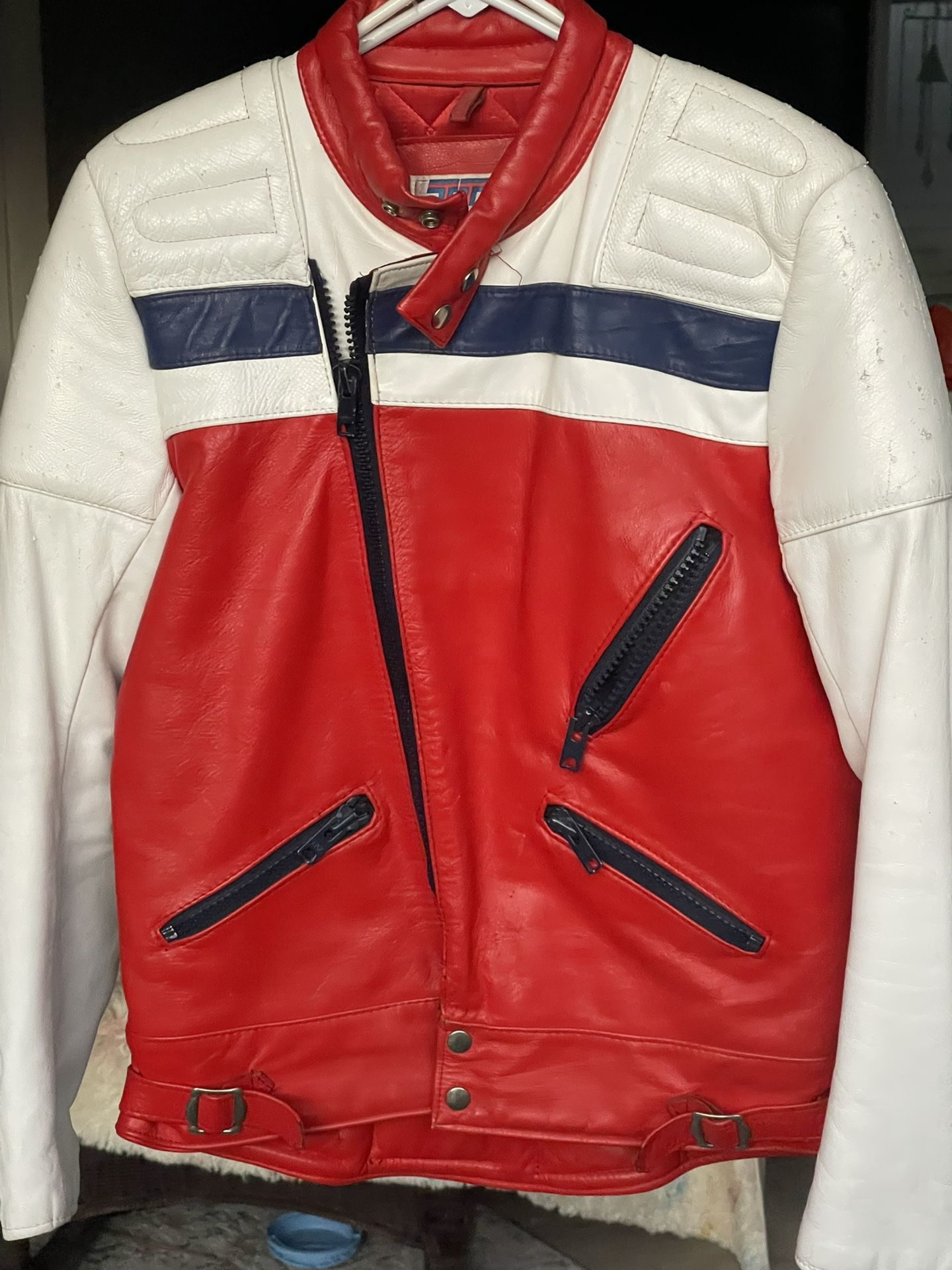 TT International Cafe Racer Leather Padded Jacket