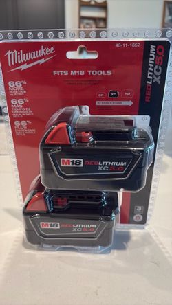 Milwaukee M18 5.0 2-Pack Red Lithium Batteries