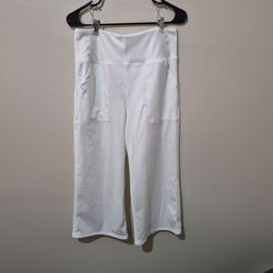 Brand New White Wide-Leg Cropped Pants, XL