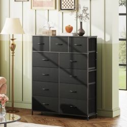 Storage Organizer Unit with 11 Fabric Bins, Storage Drawers Organizer with Steel Frame