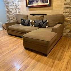 FREE DELIVERY- 2-Piece Brown Sectional Sofa