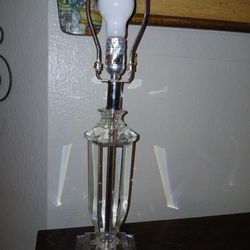 Lucite Table Lamp No Shade Heavy