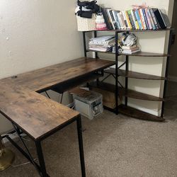 Desk with Bookshelf