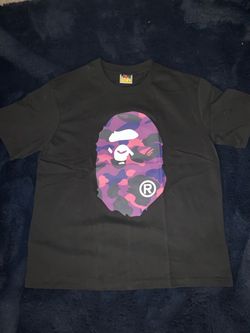 Black and purple Color Camo Head T-Shirt