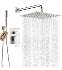 (Brand New in Box) Shower Faucet Set Brushed Nickel Rainfall 12 Inch Shower Head and Handle Set Bathroom Rain Shower System Wall Mounted Shower Fixtur