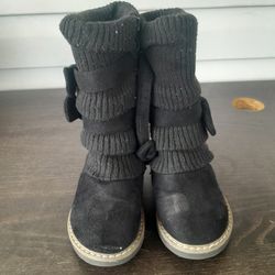 "Link brand" girls toddler black suede boots size 11