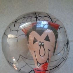 Vintage Dracula Halloween 9” Inflatable Ball with Head Inside