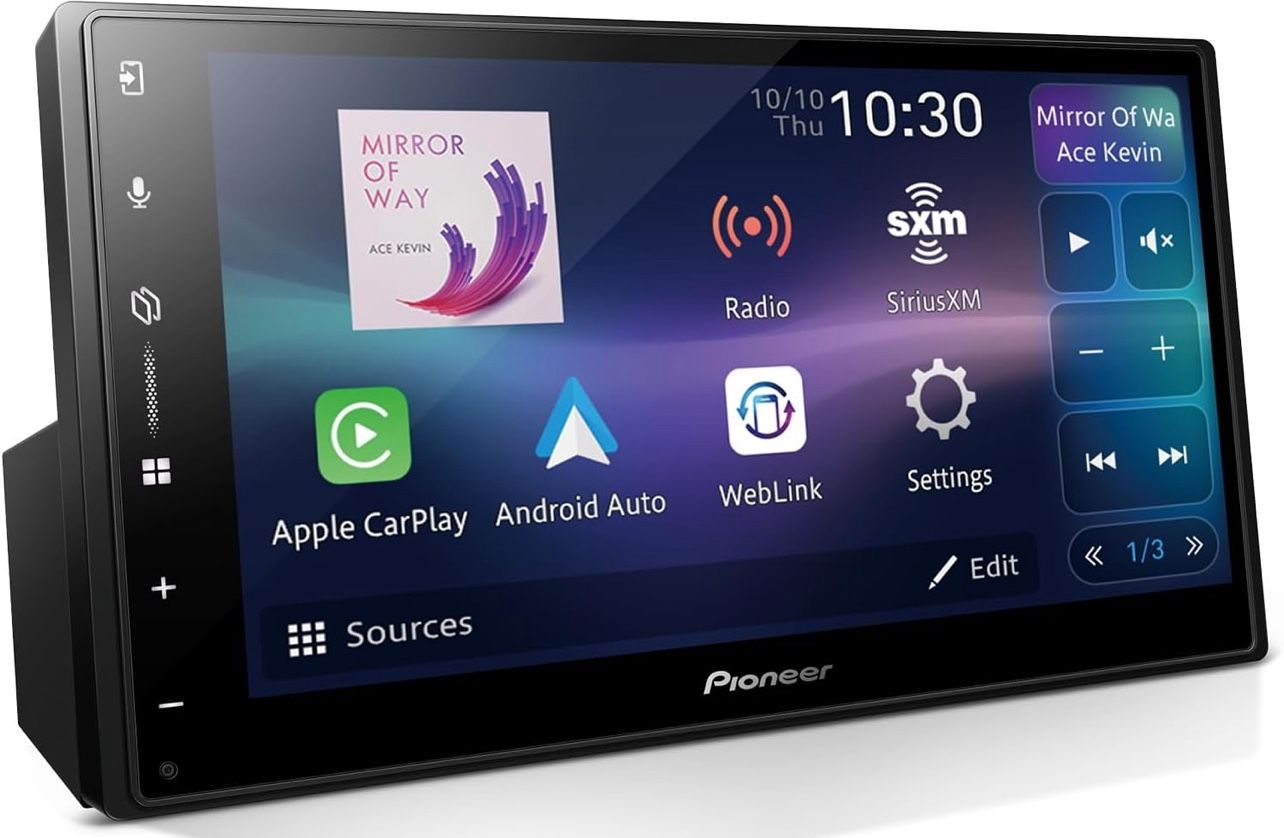 Pioneer DMH-W3000NEX 6.8" Double Din Multimedia Digital Media Receiver, Wireless Apple CarPlay and Android Auto, Bluetooth, Backup Camera Compatible, 