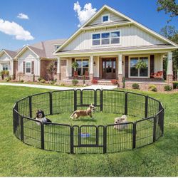 Dog Playpen Outdoor, 24 inch 16 Panels Dog Pen Indoor Heavy Duty Puppy Exercise Pen Metal Pet Fence for RV Camping/Yard/Garden