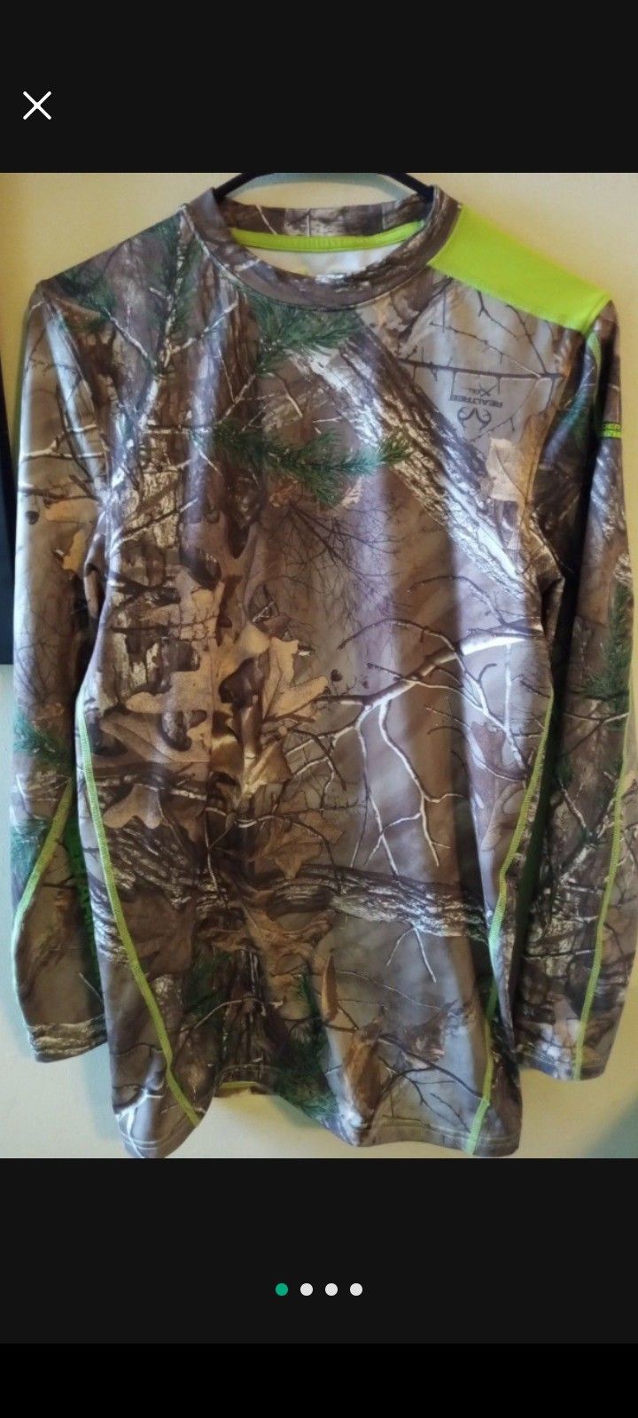 π₯ ONLY $20!! EX COND MED CAMO UNDER ARMOR COLD GEAR SCENT CONTROL COMPRESSION SHIRT!