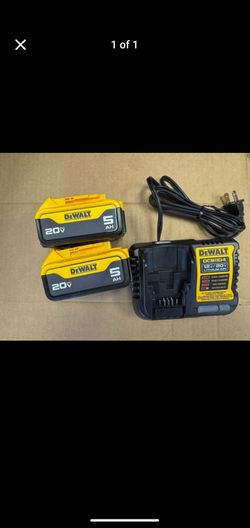 DEWALT 20V MAX Lithium-Ion Battery 2-Pack, 5.0 Ah with charger DCB205-2C