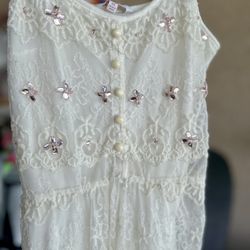 Cream Color Lace Top - Size XS