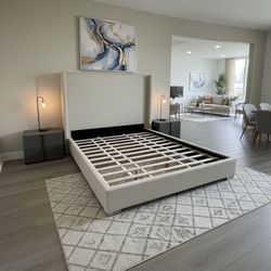 Bed Frame beige New 