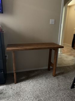 Custom made wood desk, height 32”