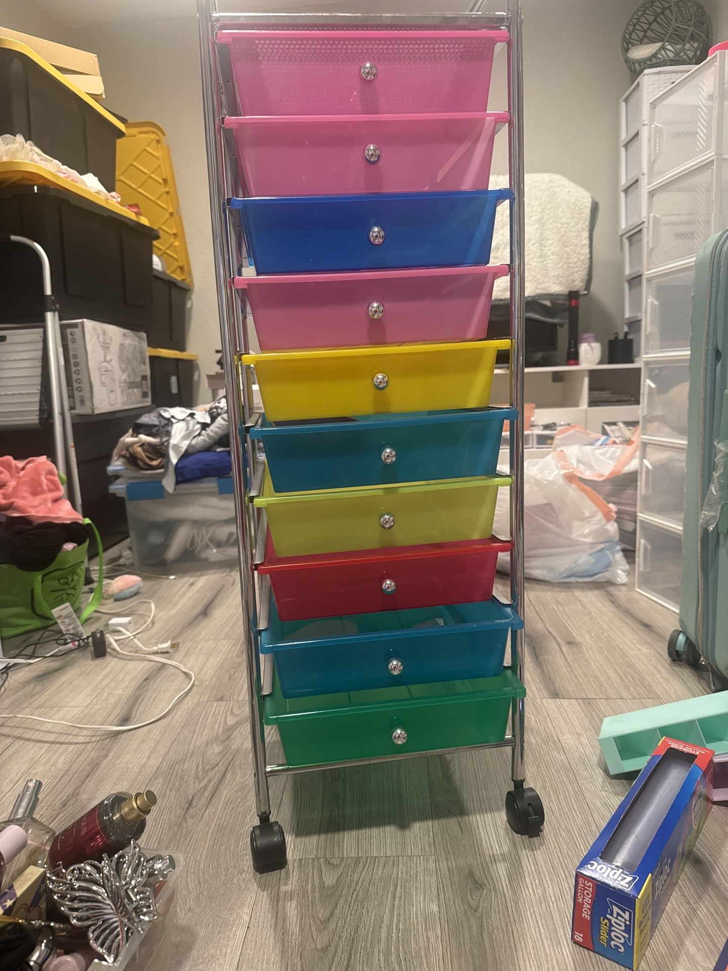 Rolling Rainbow 10-Drawer Organizer Cart 