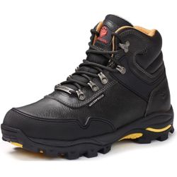 SUREWAY Men's 6" Soft/Steel Toe Heavy Duty Waterproof Work Boot - Leather,Lace Up,Oil/Slip Resistant Dual-Density Comfortable Outsole,EH Construction 