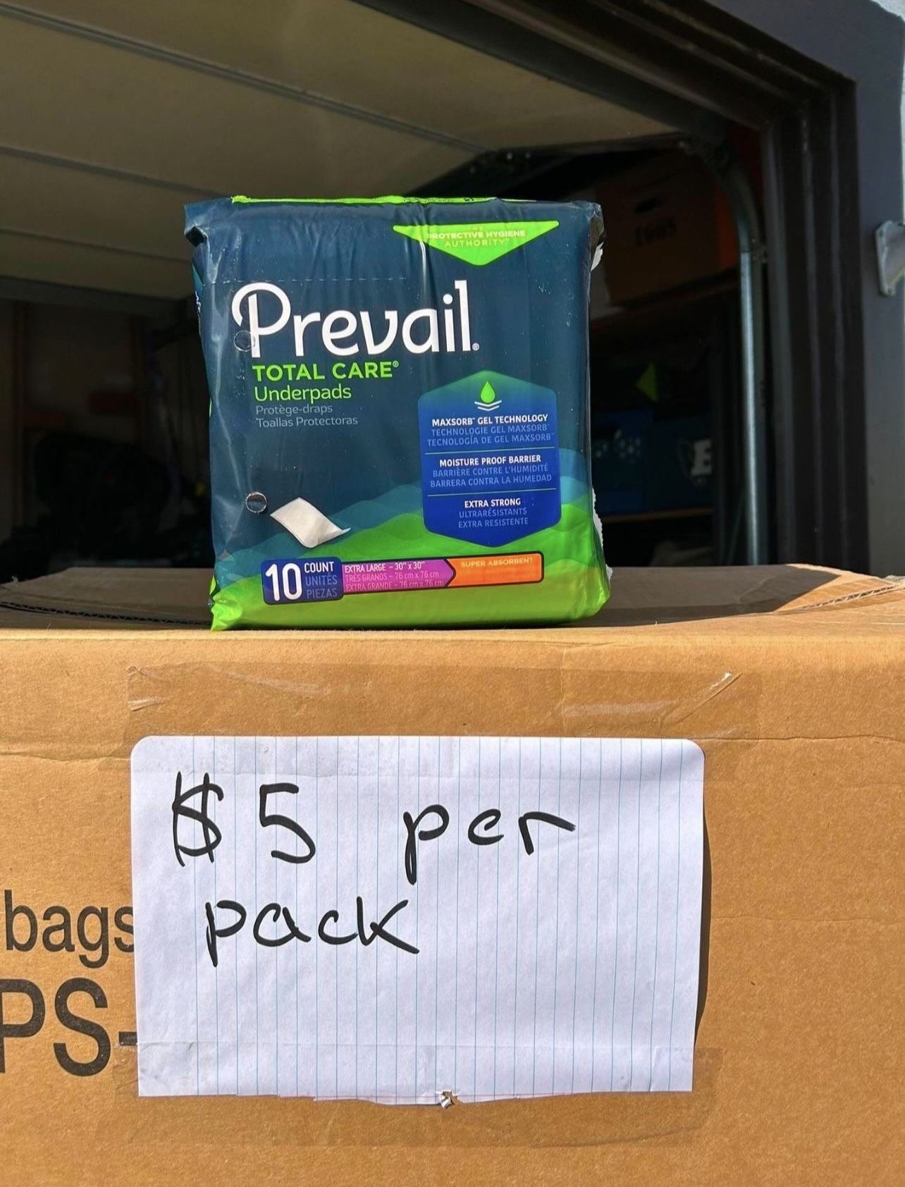 Prevail Under Pads 5$ a Pack
