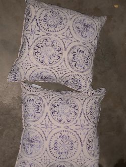White And Blue Outdoor Patio Furniture Pillows
