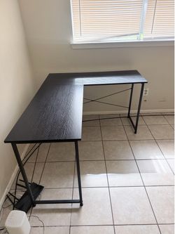 Black L-Shape Computer Desk