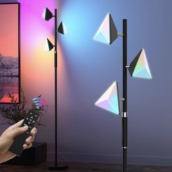 Tree Floor Lamp for Living Room, Stepless Dimmable Tall Standing Lamp - BLACK (CMT)