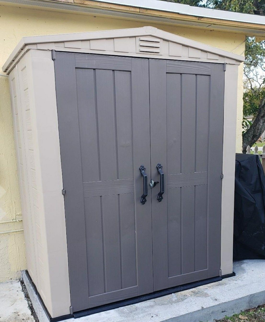 Keter Factor 6x3 Large Resin Outdoor Shed for Patio Furniture, Lawn