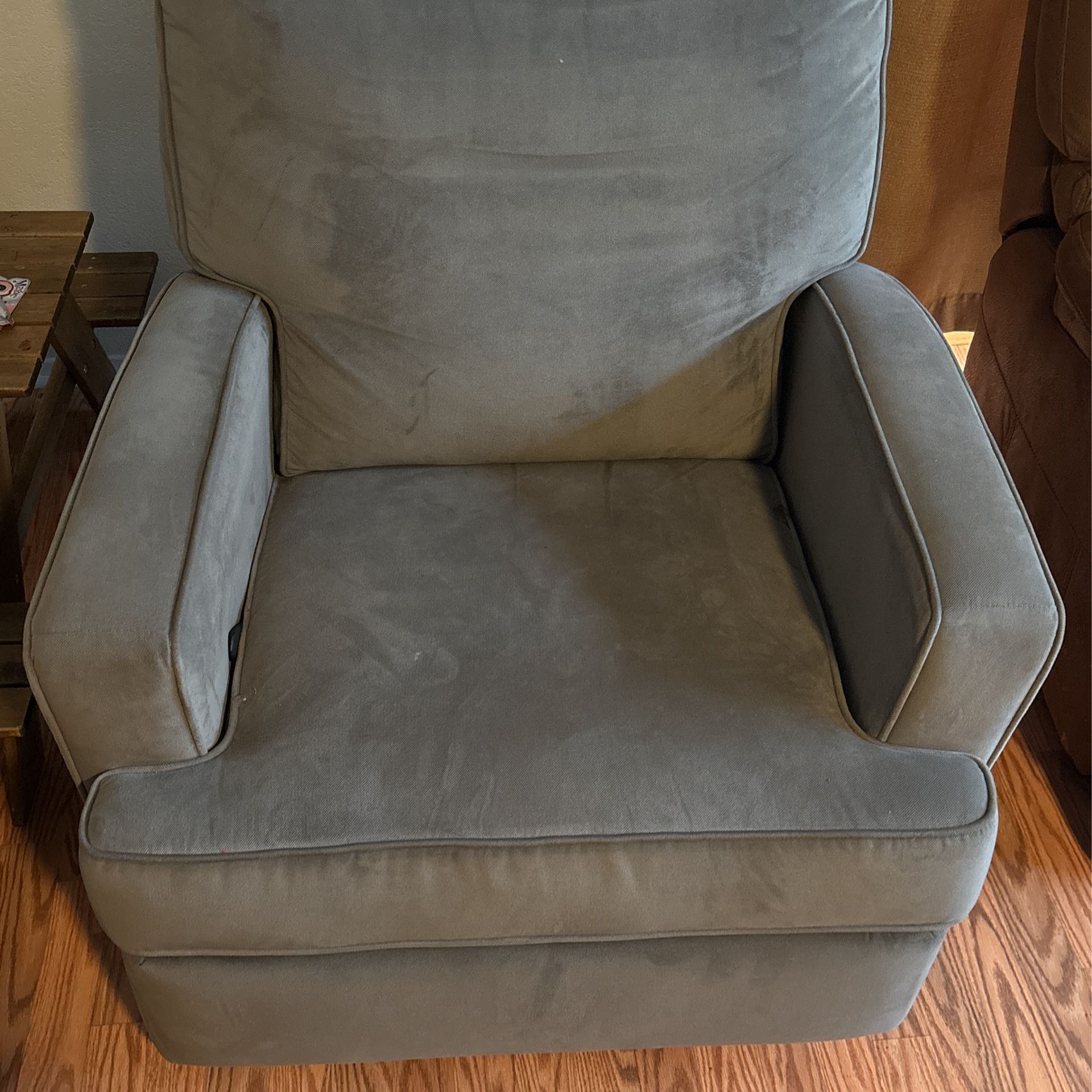 Gray Suede Rocking Chair