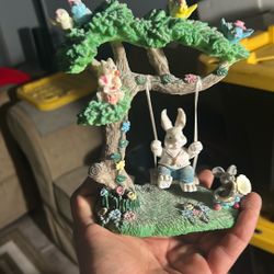 Bunny on a swing