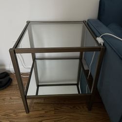 Glass Top Metal Frame End Table