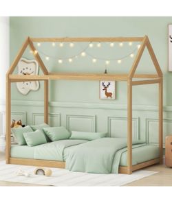 Montessori wooden floor bed