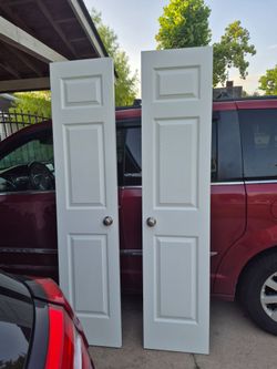 Nice Used Two small pantry doors.  18by80. Left and Right doors.