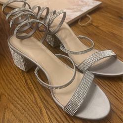 silver wedge heels 