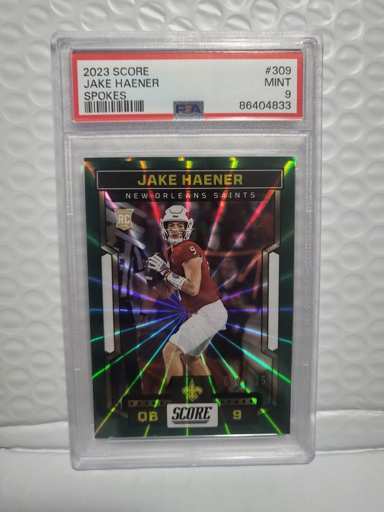 2023 Score Jake Haener Spokes #309 PSA 9 #038/115 RC